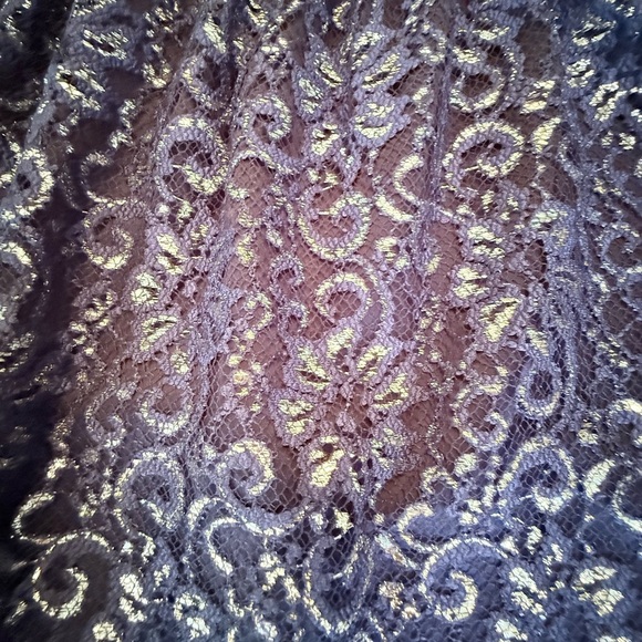 Aqua/Bloomingdales Navy/Silver Sleeveless V-neck Lace Dress Size XS MSRP $198 - Picture 5 of 8